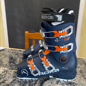 Kids Ski Boots - Navy and Orange